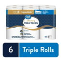 Great Value Ultra Strong Paper Towels, Split Sheets, 6 Triple Rolls