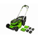 Greenworks 48V 21-inch Self-Propelled Walk-Behind Lawn Mower W/(4) 4 Ah Batteries and (2) Chargers, 2532902