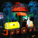 Gymax 8' Long Inflatable Halloween Train Blow Up Decoration w/LED Lights