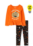 Childrens Place Toddler Girls Halloween Glow Outfit Set 60% OFF!