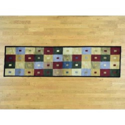 Hand Knotted Multicolored Clearance with Wool Oriental Rug - 2'7 x 9'9