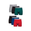Hanes Men's Value Pack Assorted Boxer Briefs, 6 Pack