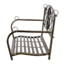 Hanging Porch Metal Swing, Swing Bench Chairs Seat w/Weather-Resistant Steel, Heavy Duty Outdoor Swing with Hanging Chains for Garden Yard...