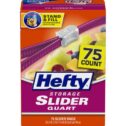 Hefty Slider Storage Bags, Quart Size, 75 Count