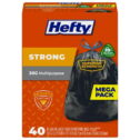 Hefty Strong Large Trash Bags, Black, 30 Gallon, 40 Count