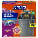 Hefty Ultra Strong Large Trash Bags, Black, Fabuloso Scent, 33 Gallon, 40 Count