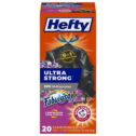 Hefty Ultra Strong Multipurpose Large Trash Bags, Black, Fabuloso Scent, 30 Gallon, 20 Count