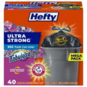 Hefty Ultra Strong Multipurpose Large Trash Bags, Black, Fabuloso Scent, 33 Gallon, 40 Count