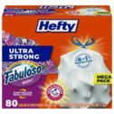 Hefty Ultra Strong 13 gallon Trash Bags, Tall Kitchen Trash Bags, White, Fabuloso Scent, 80 Bags