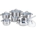 Heim Concept 12 Pieces Professional Grade Stainless Steel Cooking Pots and Pans Kitchen Cookware Set Lids