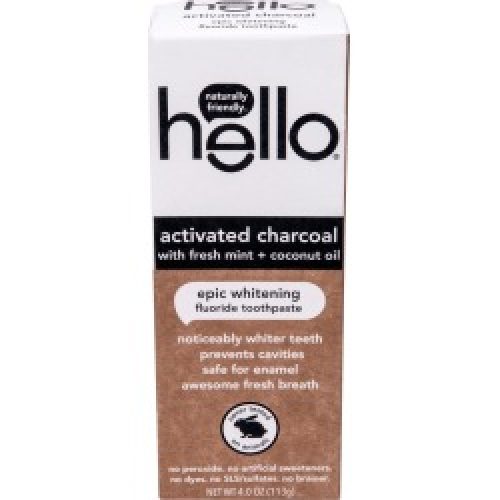 Hello Activated Charcoal Whitening Toothpaste with Fluoride - 4 oz