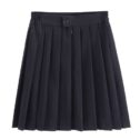 HEMOTON 1PC Japanese Style Uniform Skirt Preppy Style Graduate School Uniforms Tight Waist Short Skirt Cool Bust Skirt (Navy Blue...