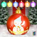 HEQUSIGNS Outdoor Inflatable Christmas Ball with LED Light, 24 inch Giant Light Up Inflatable Christmas Balls for Yard Christmas Holiday...