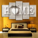 Herrnalise Home Decor on Clearance and Sale Unframed 5 Panels Wall Art of Home Painting Pictures