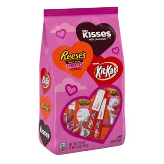 HERSHEY'S, REESE'S and KIT KAT®, Milk Chocolate Assortment Candy, Valentine's Day, 19.3...