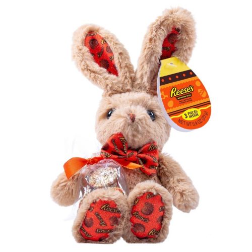 Hershey's Reese's Easter Tan Tie Bunny Plush with Chocolate - 0.9oz