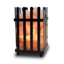 Himalayan Glow 5 -7 lbs Natural Pink Salt Picket Fence Style Basket Lamp - Dimmable Switch, Plug-in