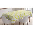 Hipster Tablecloth, Yellow Big Spots and Little Dots Forming Round Shapes Pointillism Memphis, Rectangular Table Cover for Dining Room Kitchen,...