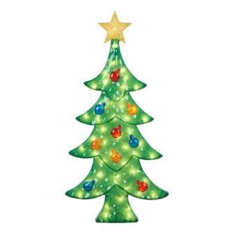 Holiday Time Light-up Icy Christmas Tree Decoration, 30