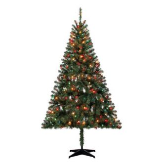 Holiday Time Pre-Lit 6.5' Madison Pine Green Artificial Christmas Tree, Multi-Lights