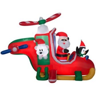 Holiday Time Yard Inflatables Animated Christmas Copter, 9 ft