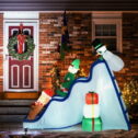 HOMCOM 8.5FT Long Christmas Inflatable Snowman Elf and Gingerbread Man
