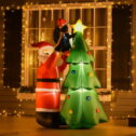 HomCom Lighted Christmas Tree Santa Claus Yard Inflatable, 6'