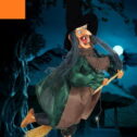 Home Hanging laughing witch,Halloween animatronics clearance,Animated christmas decorations clearance Halloween Decorations Hanging Animated Talking Witch Props Sound Control Decor Ornaments