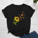 Homenesgenics Womens Tops Clearance under $5 Free Shipping Fashion Women Butterfly Print Short Sleeve Round Neck Novelty Graphic Tops Gifts...