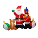 HOMYL Inflatable Santa Claus Soldier Christmas Decorations Indoor Outdoor US Plug Cute Props Xmas Decor for Holiday Season Durable