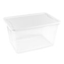 Homz 14 Gallon Plastic Storage Container, Clear and White, 8 Count