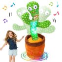 Hopearl Dancing Cactus Toy Repeats What You Say Talking Sunny Cactus Toy Wriggle Singing Mimicking Twisting Electric Interactive Animated Toy...
