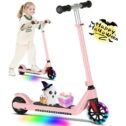 Hoteel Electric Scooter for Kids Ages 6-14, 10 mph, 80 mins Ride Time, 150W/180W Motor, Adjustable Speed & Height, Colorful...