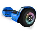 Hover-1 Chrome Hoverboard, LED Lights, Bluetooth Speaker, 6.5 In. Tires, 220 Lbs. Max weight, 7 mph