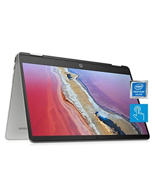 HP Chromebook x360 14a 2-in-1 Laptop, Intel Pentium Silver N5030, 4 GB RAM, 64 GB eMMC, 14” HD Micro-Edge Touchscreen,...
