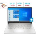 HP Stream 14-inch HD Touchscreen Laptop PC, AMD Athlon 3050U 2.6GHz, 4GB DDR4, 64GB eMMC, Bluetooth, Webcam, USB Type-C, HDMI,...