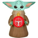 HTYSUPPLY 35' Christmas Inflatable Yoda The Child Holding A Christmas Ornament Indoor/Outdoor Decoration Multi 38111