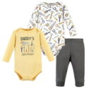 Hudson Baby 2 Cotton Bodysuits and Pant Set, Newborn- 24 Months