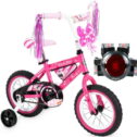 Huffy 22250 Disney Minnie Mouse Girls' Bike with Training Wheels 12-inch Bundle with Veglo Commuter X4 Wearable Rear Light System