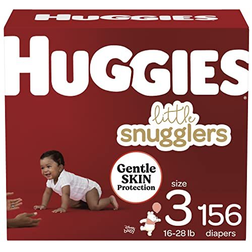 Huggies Little Snugglers, Baby Diapers Size 3, 156 Ct