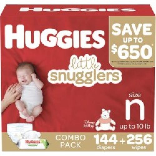 Huggies Little Snugglers Diapers, Newborn & Wipe Combo