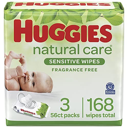 HUGGIES Natural Care, Fragrance Free Baby, Wipes unscented 168 Count