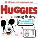 Huggies Snug & Dry Diapers, Size 1, 124 Ct