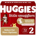 Huggies Little Snugglers Baby Diapers, Size 2 (12-18 lbs), 72 Ct (Select for More)