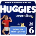 Huggies Overnites Nighttime Diapers, Size 6 (35+ lbs), 36 Ct (Select for More)