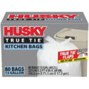 Husky 13 Gal Flap Tie 80 Ct White Tall Kitchen Bag
