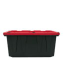 Hyper Tough 17 Gallon Snap Lid Plastic Storage Bin, Black/Red