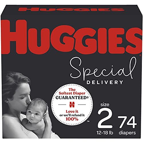 Hypoallergenic Baby Diapers Size 2, 74 Ct, Huggies Special Delivery