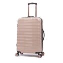 iFLY Hardside Luggage Fibertech 24 Inch Checked Luggage, Blush/Rose Gold
