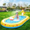 Inflatable Sprinkler Pool for Kids 3 in 1 Baby Pool Outdoor Splash Pad for Toddlers Fun Water Toys for Babies...
